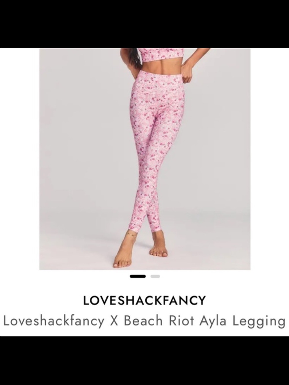 LoveShackFancy Pink Floral High-Rise Leggings